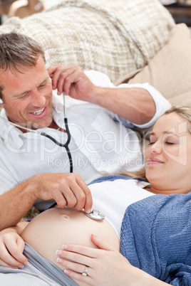 Couple lying down on the couch