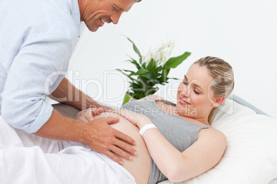 Adorable couple in a hospital room