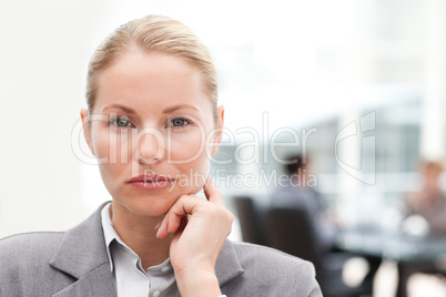 Attractive businesswoman in her office