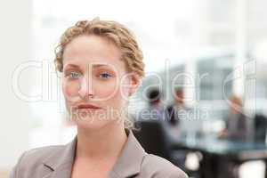 Serious businesswoman in her office