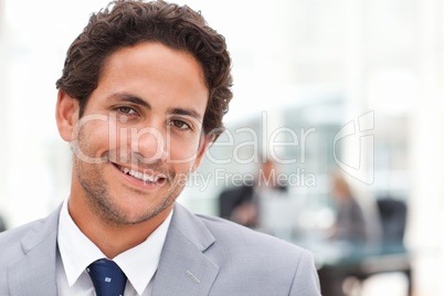 Young businessman in his office