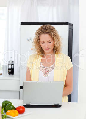 Woman working on her laptop