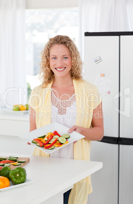 Joyful woman looking at the camera