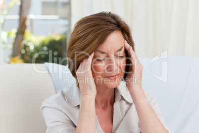 Woman having a headache