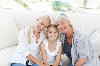 Portrait of a joyful family looking at the camera