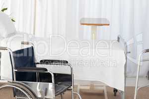 A wheelchair in a room