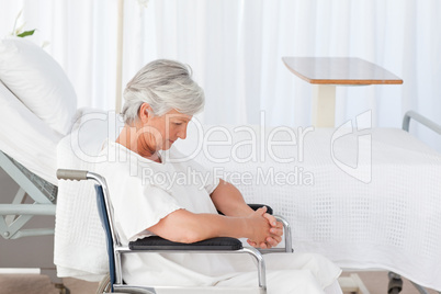 Senior woman in her wheelchair