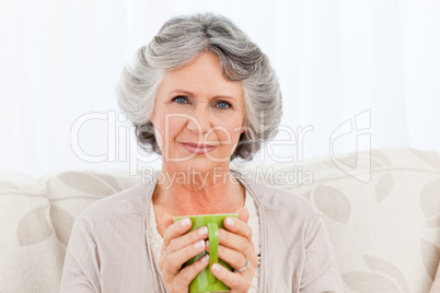 Senior drinking a cup of tea