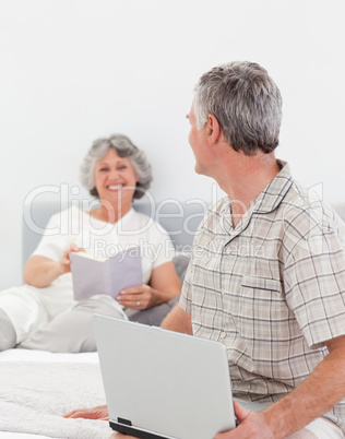 Man talking with his wife