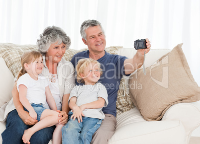 Family taking a photo of themselves
