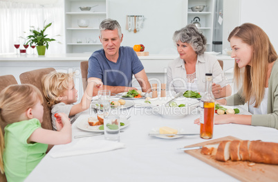 Pretty family at the table together