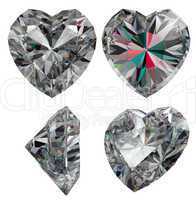 Diamond heart shape isolated