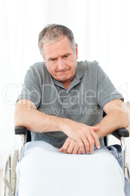 Retired man in his wheelchair