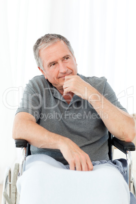 Retired man in his wheelchair