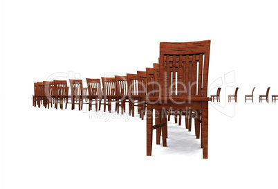 3D Stuhlreihe - Braun 02