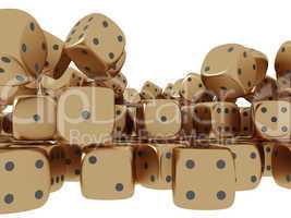 Golden playing dices