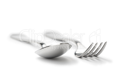 clean fork and spoon