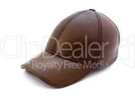 Brown leather cap