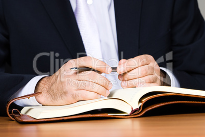 Businessman with notebook