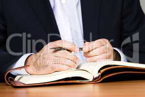 Businessman with notebook