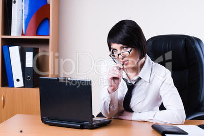 Business woman with laptop