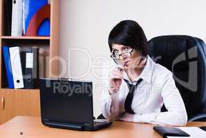 Business woman with laptop