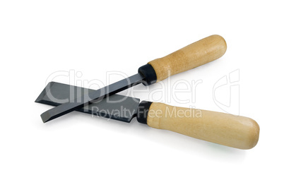 chisels with wooden handles