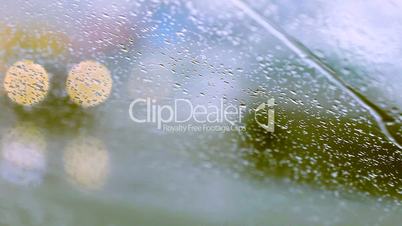 Rain drops and defocused car light