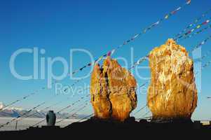 Huge rocks at lakeside