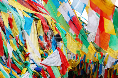 Prayer flags in Tibet