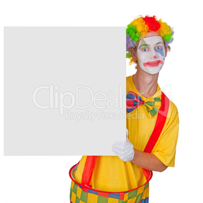 Clown mit Werbetafel