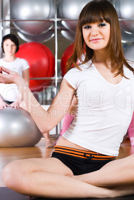 Girl in fitness center