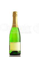 Bottle of champagne isolated over white