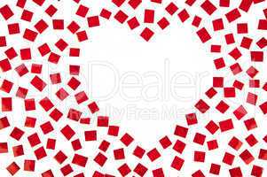 Heart shape with red confetti