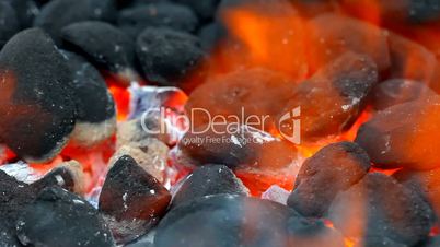 Fire with carbon coal for barbecue grill