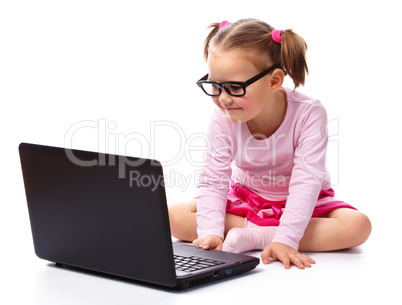 Little girl with laptop