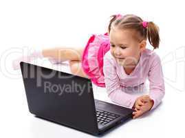 Little girl with laptop