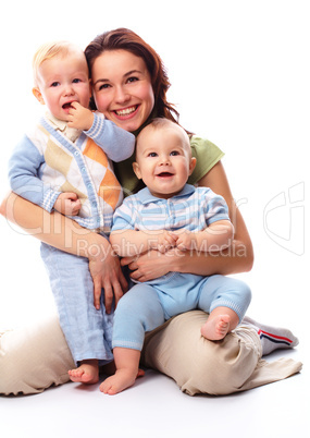 Mother with her two boys