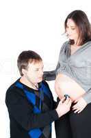 Beautiful couple - pregnant woman