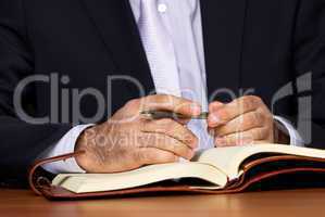 Businessman with notebook