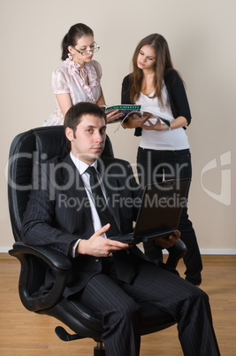 Businessman with laptop