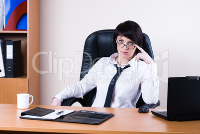 Business woman with laptop