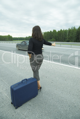 Woman with suitcase