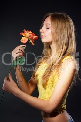 Pretty girl with flower