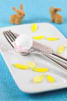 Guten Appetit / easter place setting with bunnys
