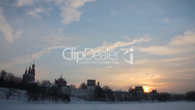 Novodevichy Convent sunset time lapse