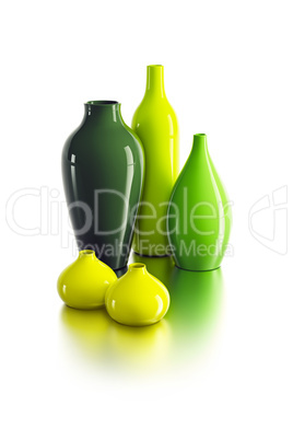 set of ceramic vases