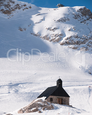 Lonely Church in the Zugspitze, Germany