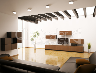 Modern living room interior 3d render