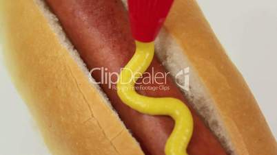 Mustard on a Hot Dog